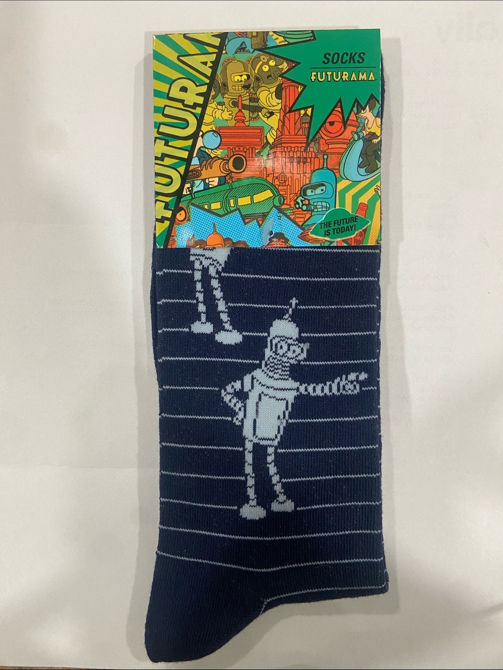 Loot Crate Futurama Navy & Light Blue Bender Socks
